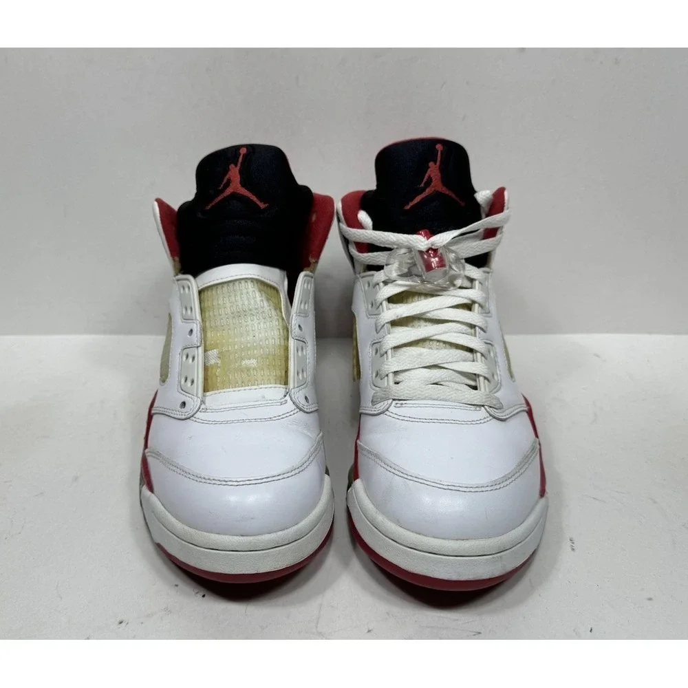 Nike Air Jordan 5 Retro‎ Men's Size 7.5 136027 120 Fire Red Black Tongue Shoes